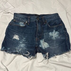 J. Crew Women's Ripped Jean Shorts - Dark Blue